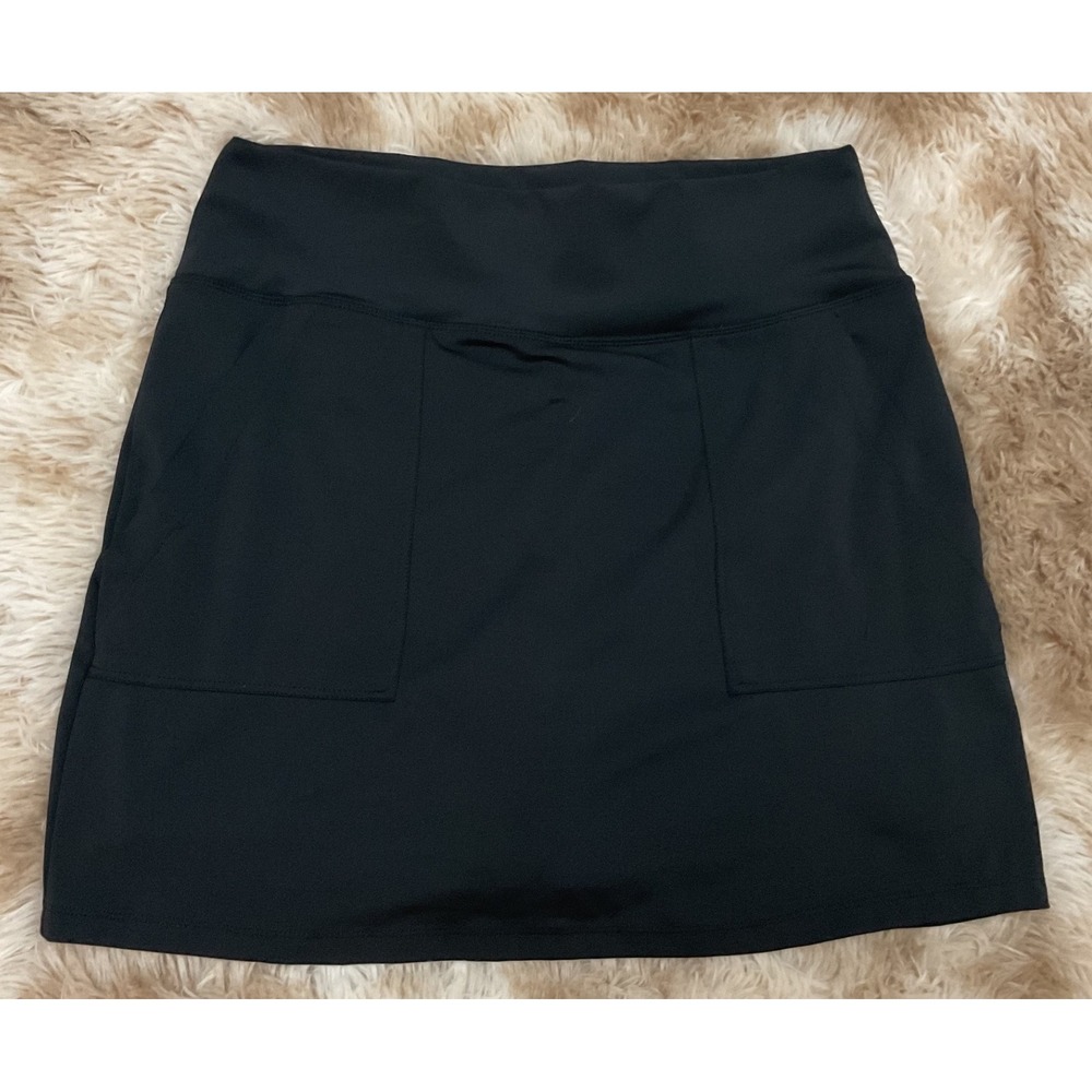Rafaella Womens Black Active Skort Size M Built-in Shorts Pockets Athletic Skirt